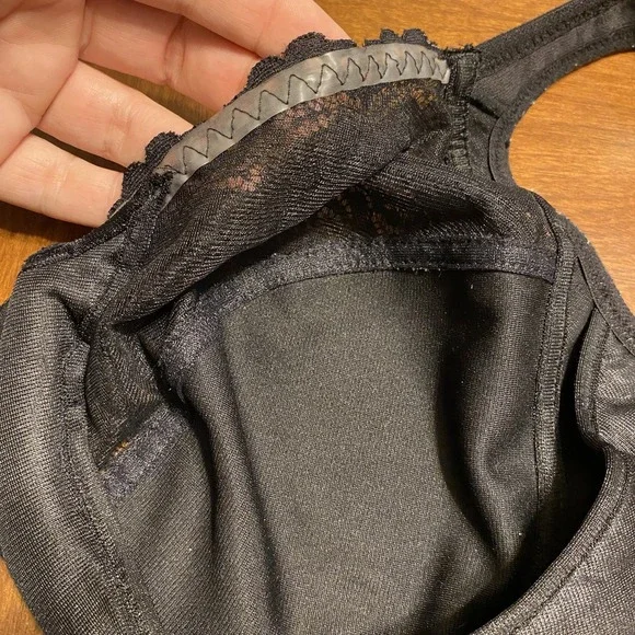 Glamorise RN 15564 BlackWonder Wire Lace Cup Underwired T Shirt Bra Size 36F EUC - Picture 11 of 15